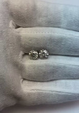 3.01 Carat Natural Earth Mined Diamond Stud Earrings Round White Gold Studs