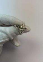 Natural Earth Mined Diamond Ring 7 Carats Marquise Split Shank Halo White Gold Jewellery