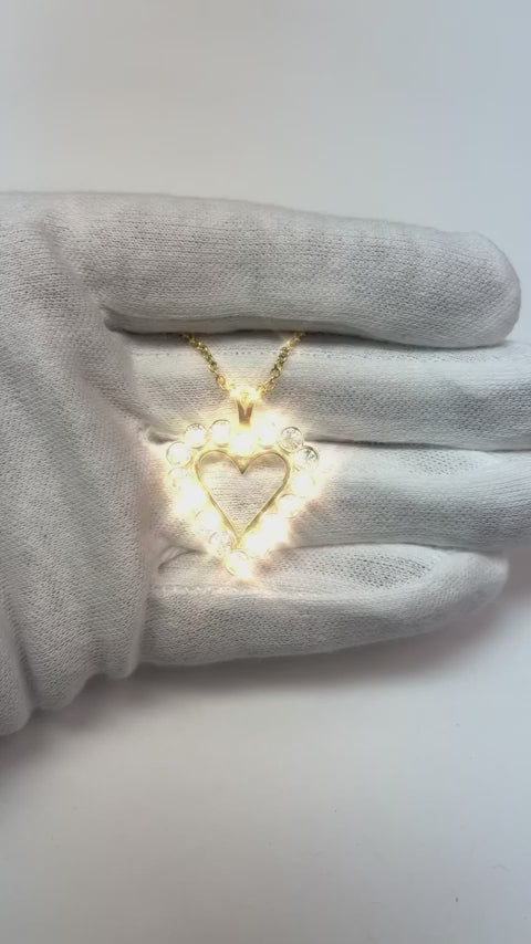 Heart Pendant Necklace 4 Ct Sparkling Genuine Round Cut Natural Earth Mined DIAMOND ( NOT LAB GROWN )s