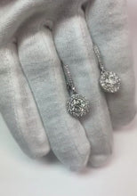 4.50 Carats Natural Earth Mined Diamonds Ladies Dangle Earrings White Gold 14K