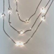 3 Row Natural Earth Mined Diamond Necklace