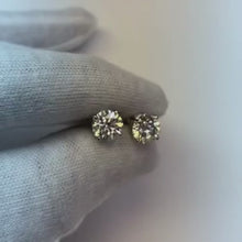 4.50 Carats Prong Set Round Solitaire Natural Earth Mined Diamond Stud Earring White Gold