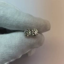 Natural Earth Mined Diamond Stud Earring Solid White Gold 14K Lady Fine Jewellery 2 Carats