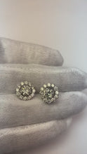 4 Carats Sparkling Brilliant Cut Natural Earth Mined Diamonds Ladies Studs Halo Earrings