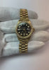 Yg President Style Rolex Date Just Watch Bezel Diamond-Dial Black