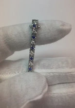Sapphire And Natural Earth Mined Diamond Bracelet