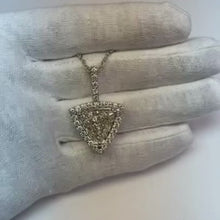 Trillion Shape Halo Natural Earth Mined Diamond Pendant Necklace Without Chain 1.50 Ct. WG