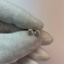 Natural Earth Mined Diamond White Gold Stud Earrings 1 Ct. Solitaire