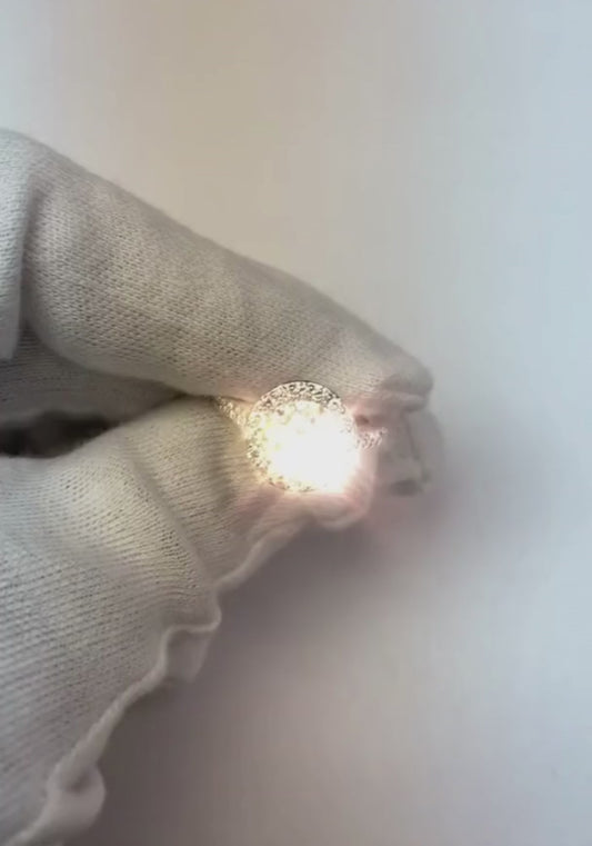 Sparkling Round Diamond 3.01 Ct. Ring Halo Setting New