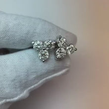 Round Cut Sparkling 3 Ct Natural Earth Mined Diamonds Lady Stud Earrings White Gold 14K