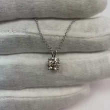 Solitaire Natural Earth Mined Diamond Necklace Pendant 1 Carat White Gold Women Jewellery