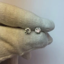 1 Carat Natural Earth Mined Diamond Stud Earring White Gold 14K