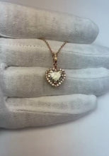 Heart Shape Halo Real Natural Earth Mined Diamond Pendant 2.75 Carats Rose Gold 14K