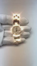 Ladies Date Watch With White String Natural Earth Mined Diamond Dial Bezel Ss Oyster