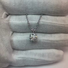 Lady White Gold 14K 2.50 Carat Big Round Cut Natural Earth Mined Diamond Pendant Necklace