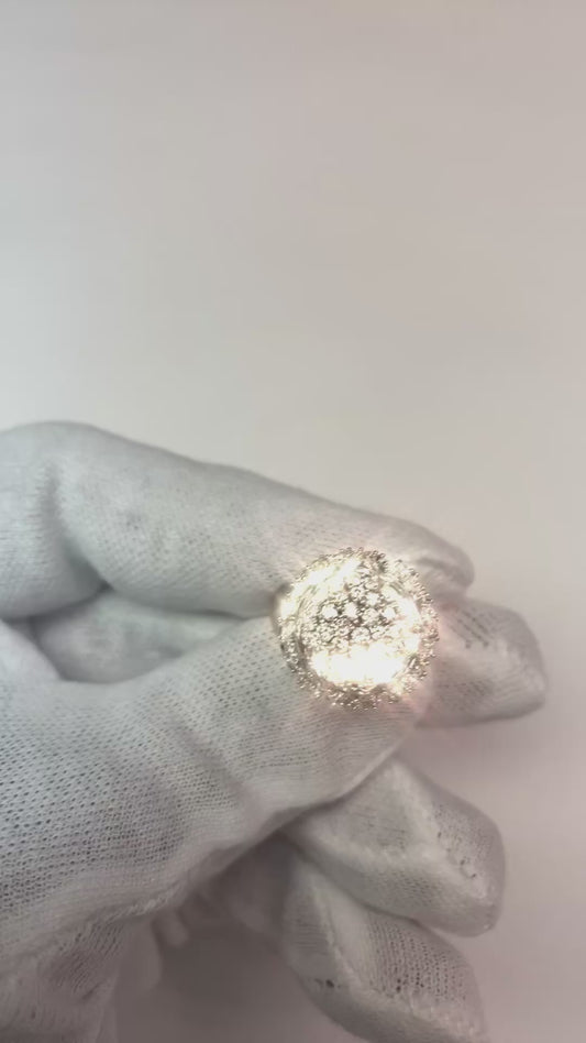 Natural Black Gold Cluster Engagement Ring