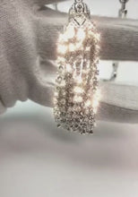 19 Ct Small Round Cut Natural Earth Mined Diamonds Chandelier Necklace Vvs1