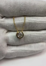 Natural Earth Mined Diamond Necklace Pendant 1.50 Carat Round Cut Bezel Set 14K White Gold