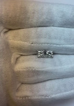 White Gold 4 Prong Set Princess Solitaire Natural Earth Mined Diamond Stud Earrings 14K