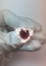 10.75 Carats Heart Shaped Red Aaa Ruby With Natural Earth Mined Diamond Ring