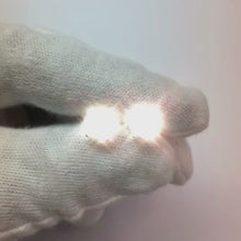 Stud Earrings 4 Carats Round Cut Natural Earth Mined Diamond Jewellery White Gold 14K