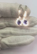 2.50 Carats Blue Oval Cut Sapphire Jewellery Natural Earth Mined Diamond Drop Earring Gold