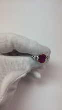 3 Stone Red Ruby And Natural Earth Mined Diamonds 4.50 Carats Ring 14K Gold