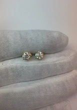 Round Brilliant Cut 3 Carats Natural Earth Mined Diamond Studs Earrings Yellow Gold 14K