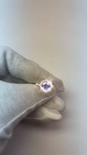 Gold Gemstone Ring Halo Sri Lankan Sapphire Vintage Style 3 Carats