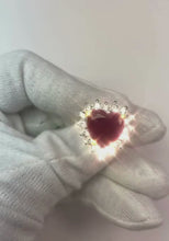 12.75 Ct Heart Shaped Red Ruby Natural Earth Mined Diamond Ring White Gold 14K New