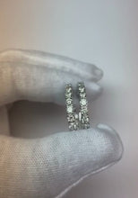 4 Ct Round Cut Single Row Inside Out Natural Earth Mined Diamonds Hoop Earring White