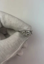 Princess Cut Women Three-Stone Ring Natural Earth Mined Diamond 14K White Gold 2.50 Ct