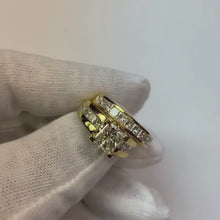 3.01 Carat Princess Cut Natural Earth Mined Diamonds Fancy Engagement Ring Gold