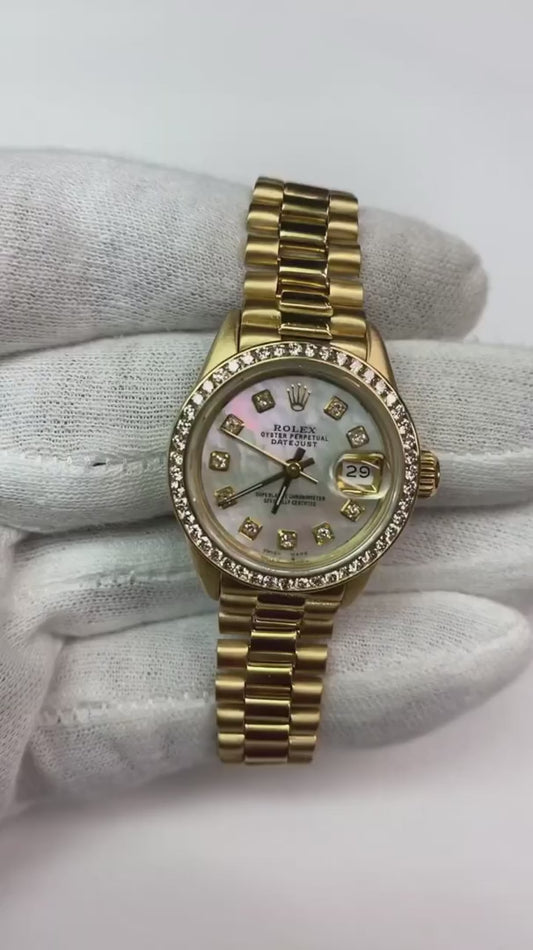 Rolex Dj Watch Presidential Style Gold Bezel Diamond Dial Rolex2