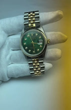Rolex Datejust 36 mm Green Diamond Dial Two Tone Watch