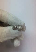 White Gold Round Natural Earth Mined Diamond Stud Halo Earring 2.80 Carats