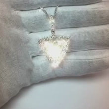 Trillion Shape Halo Natural Earth Mined Diamond Pendant Necklace Without Chain 1.50 Ct. WG