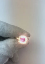 2 Ct Pink Sapphire And Natural Earth Mined Diamond Ring 14K White Gold