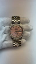 Pink Natural Earth Mined Diamond Dial Rolex Datejust Watch Oyster Perpetual Bezel QUICK SET