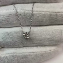 Solitaire Round Natural Earth Mined Diamond Pendant 0.40 Carats White Gold 14K New