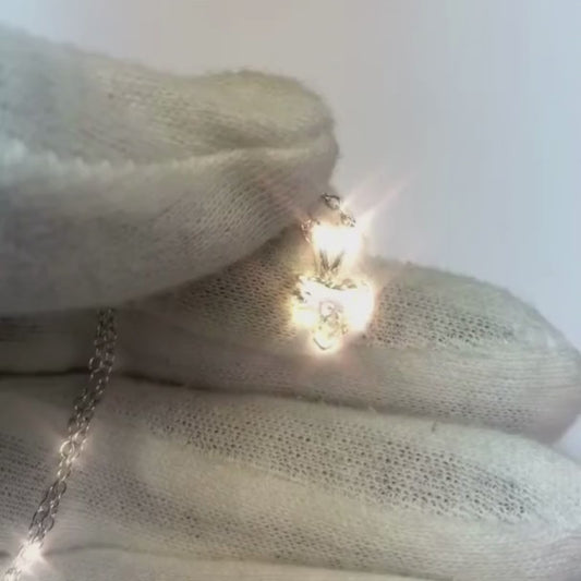Heart Cut Diamond Necklace Pendant 1 Carat White Gold 14K Jewelry