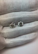 Natural Earth Mined Diamond Stud Earrings 6 Carats White Gold 14K