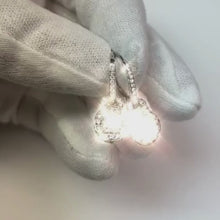 Radiant And Round Natural Earth Mined Diamond 3.50 Carat Earring Leverback White Gold 14K