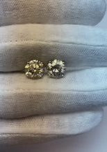 Round Brilliant Cut 6.00 Carats Natural Earth Mined Diamonds Studs Earrings Gold White