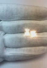 Solitaire Radiant Cut Natural Earth Mined Diamond Stud Earring 2 Carats White Gold 14K