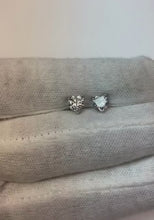 Women 2 Carats Heart Cut Natural Earth Mined Diamond Stud Earrings Solid White Gold 14K