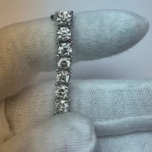 Lady Tennis Bracelet 18.50 Carats Round Cut Natural Earth Mined Diamond White Gold Fine