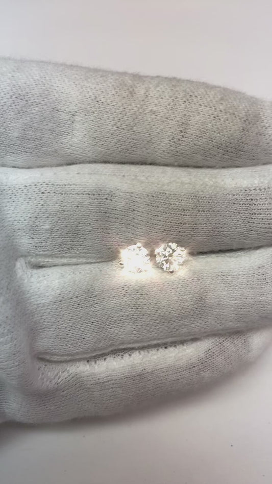 Real Natural Earth Mined Diamond Stud Earrings 2 Carats Women Jewellery White Gold 14K