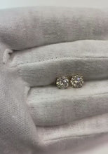 Round Natural Earth Mined Diamond Ladies Stud Earring 2 Carats White Gold