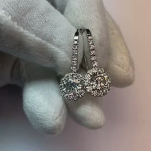 Round Cut 3.40 Carats Natural Earth Mined Diamonds Ladies Dangle Earrings White Gold